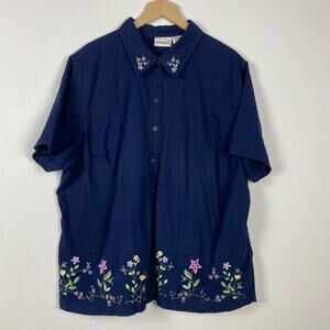 Vintage Fashion Bug Womens Button Up Top Size 26/28 W 4X Grandmacore Prairie